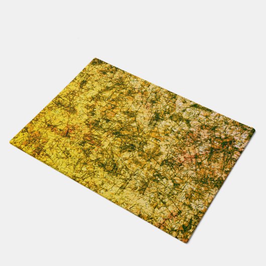 Scratches auf einem leicht gepunkteten ochgelben B Fußmatte (Schrägansicht)