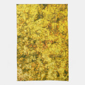 Scratches auf einem leicht gepunkteten ochgelben B Geschirrtuch (Vertikal)