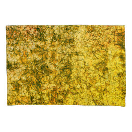 Scratches auf einem leicht gepunkteten ochgelben B Kissenbezug