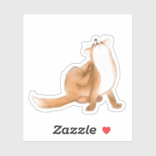 Scratching fox aufkleber