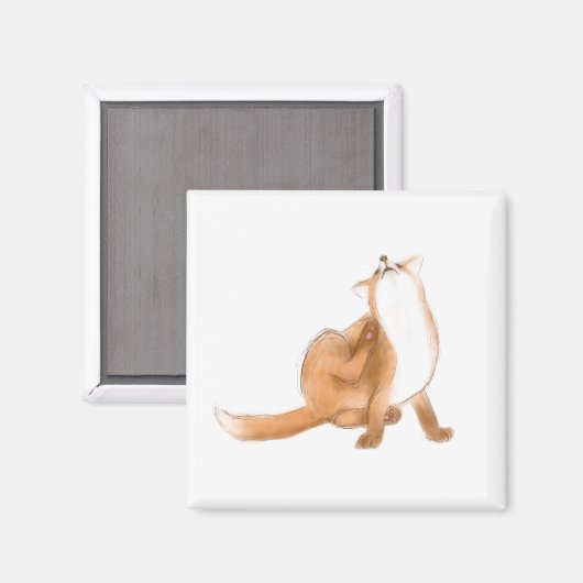 Scratching fox magnet (Vorderseite/Rückseite)