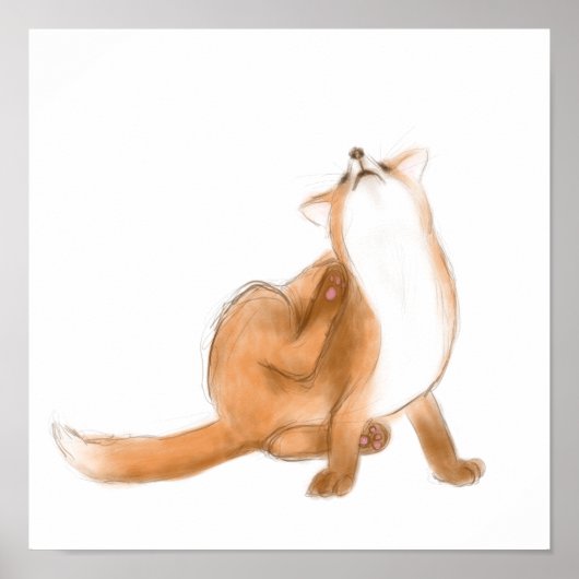 Scratching fox poster (Vorne)