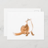 Scratching fox postkarte (Vorne/Hinten)