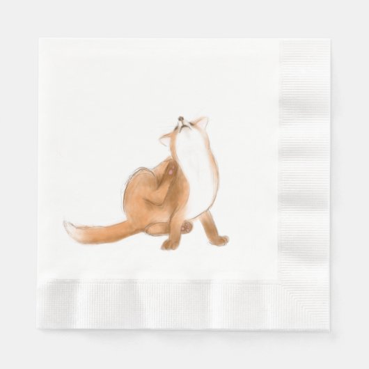 Scratching fox serviette (Vorderseite)