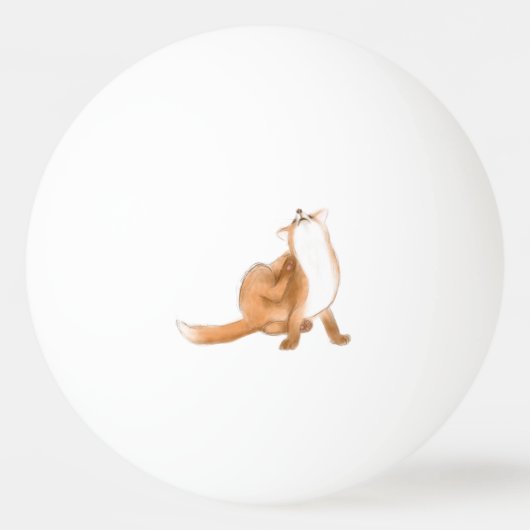 Scratching fox tischtennisball (Vorderseite)