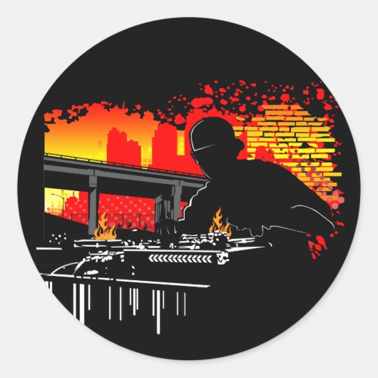 Scratching Hits Runder Aufkleber (Vorderseite)