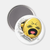 Scratchy 3D Emoji Round Magnet (Vorderseite/Rückseite)