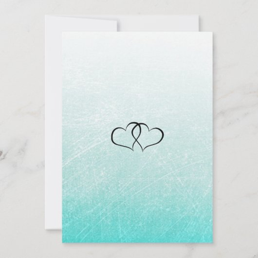 Scratchy Aquamarine und Schwarz-Script-Einladungen Einladung (Rückseite)