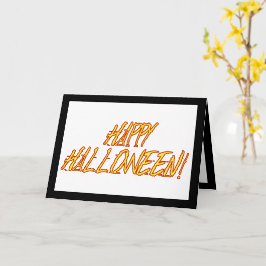 Scratchy Yellow and Red Halloween Text Image Karte (Gelbe Blume)