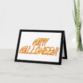 Scratchy Yellow and Red Halloween Text Image Karte (Vorderseite)