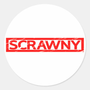 Scrawny-Briefmarke Runder Aufkleber