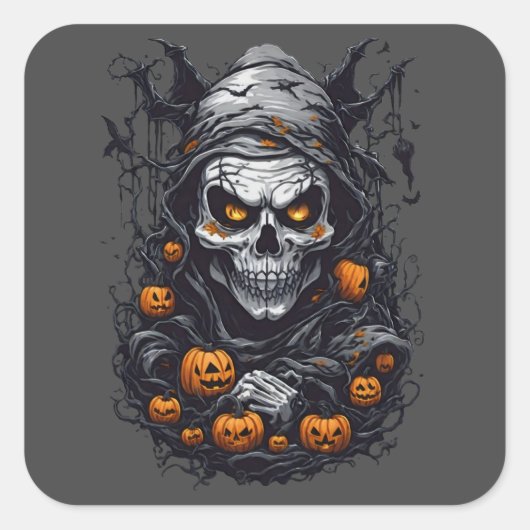 Scray Halloween Design Quadratischer Aufkleber (Vorderseite)