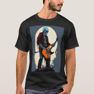 Scray T - Shirt Design, Schädel spielen elektrisch