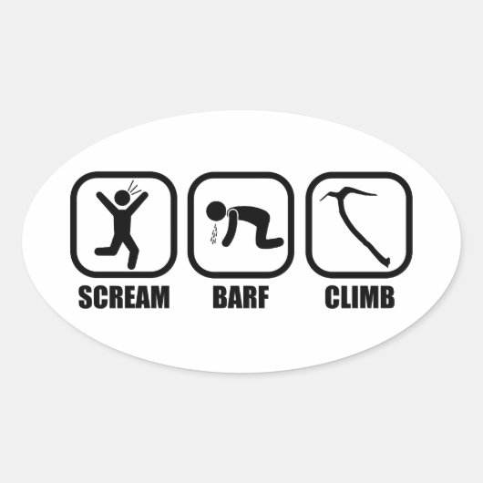 Scream Barf Climb Ovaler Aufkleber (Vorderseite)