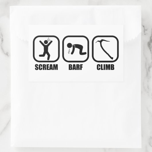 Scream Barf Climb Rechteckiger Aufkleber (Tasche)