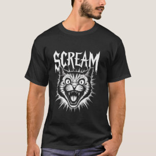 SCREAM Cat schrie Funny Parody Beängstigend Paw Me T-Shirt