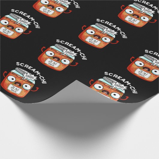 Scream chi Funny Kimchi Puns Dark BG Geschenkpapier (Ecke)