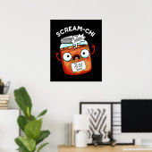 Scream chi Funny Kimchi Puns Dark BG Poster (Heimbüro)