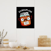 Scream chi Funny Kimchi Puns Dark BG Poster (Küche)