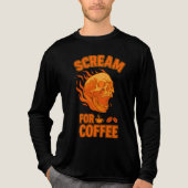 Scream for Coffee Spooky Skull Halloween Tri-Blend Shirt (Vorderseite)