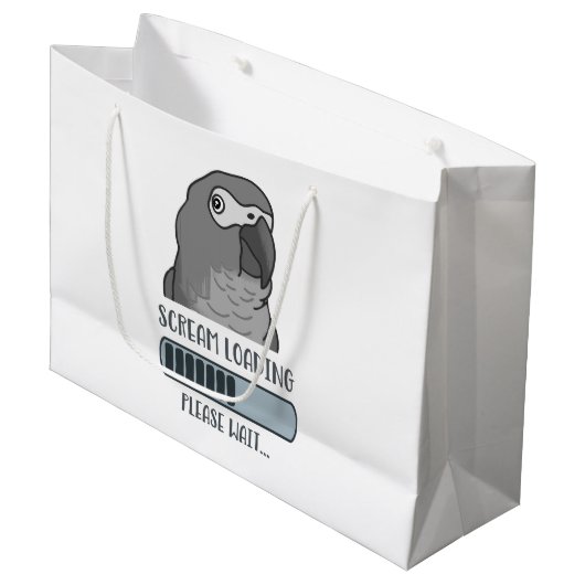 Scream Loading African grau Große Geschenktüte (Vorderseite Schrägansicht)