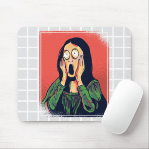 Scream Mona Lisa Parodie-Mauspad mit Raster Mousepad