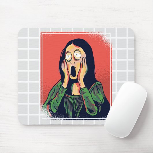 Scream Mona Lisa Parodie-Mauspad mit Raster Mousepad (Mit Mouse)