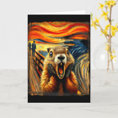 Scream Parody Funny Animal Painting Artistic Groun Karte (Gelbe Blume)
