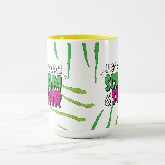 Scream & Sugar Fun Funny Zombie Scratched Tasse (Zentrum)