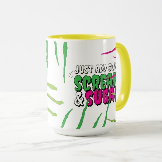 Scream & Sugar Fun Funny Zombie Scratched Tasse (VorderseiteRechts)