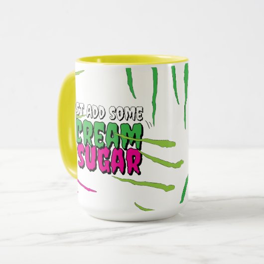 Scream & Sugar Fun Funny Zombie Scratched Tasse (Vorderseite Links)
