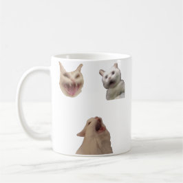 Screaming Cat Set Funny Meme for Cat Lovers Mug Kaffeetasse