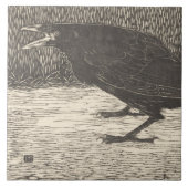Screaming Crow (von Jan Mankes) Fliese (Vorderseite)