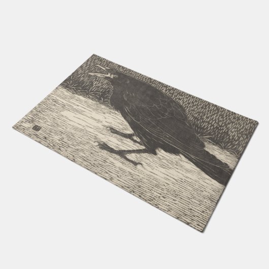 Screaming Crow (von Jan Mankes) Fußmatte (Schrägansicht)