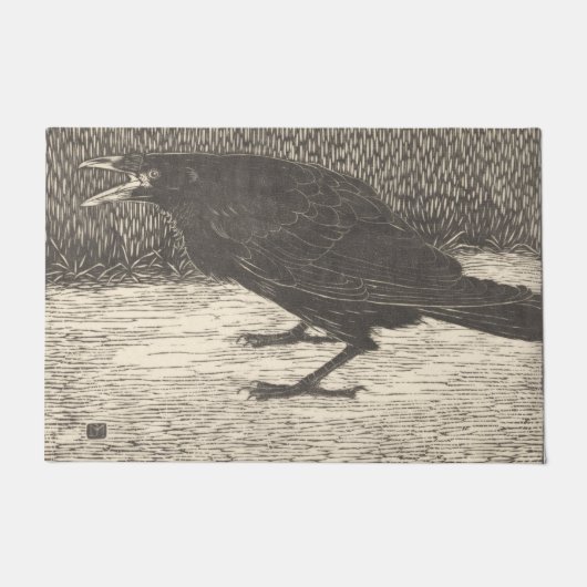 Screaming Crow (von Jan Mankes) Fußmatte (Vorderseite)