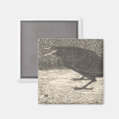 Screaming Crow (von Jan Mankes) Magnet (Vorderseite/Rückseite)
