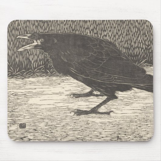 Screaming Crow (von Jan Mankes) Mousepad (Vorne)