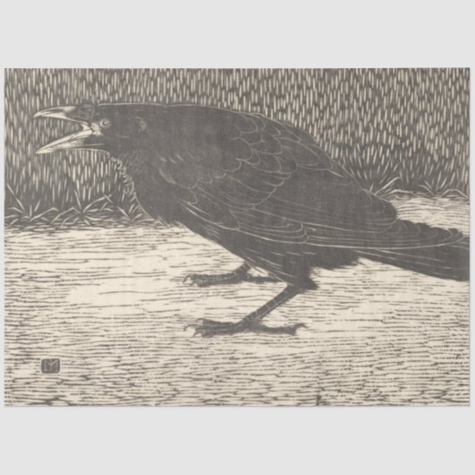 Screaming Crow (von Jan Mankes) Seidenpapier (Vorderseite)