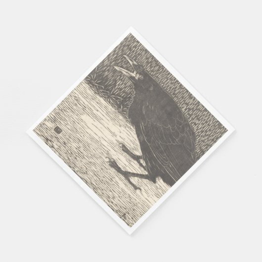 Screaming Crow (von Jan Mankes) Serviette (Ecke)