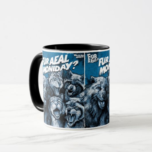 Screaming Faces in Black and White Zine Art Tasse (Vorderseite Links)