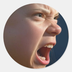 Screaming Girl große runde Aufkleber