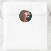 Screaming Girl kleine runde Aufkleber (Tasche)