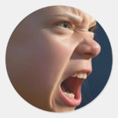 Screaming Girl kleine runde Aufkleber (Vorderseite)