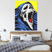 Screaming Hell Skull Pop Art Hooded Horror Leinwanddruck (Insitu (Schlafzimmer))