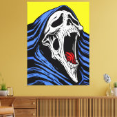 Screaming Hell Skull Pop Art Hooded Horror Leinwanddruck (Insitu (Wohnzimmer))