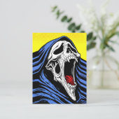 Screaming Hell Skull Pop Art Hooded Horror Postkarte (Stehend Vorderseite)