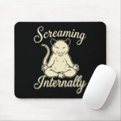 Screaming Internally Funny Meditating Yoga Opossum Mousepad (Mit Mouse)