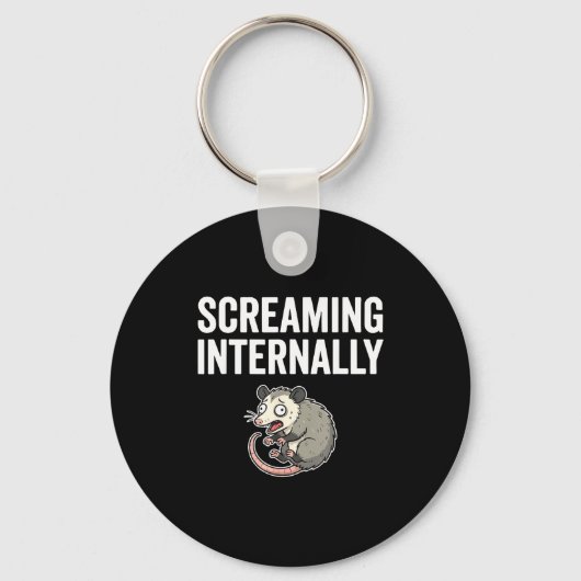 Screaming Internally Funny Ossum Anxiety Meme Schlüsselanhänger (Vorderseite)