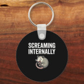 Screaming Internally Funny Ossum Anxiety Meme Schlüsselanhänger (Vorderseite)