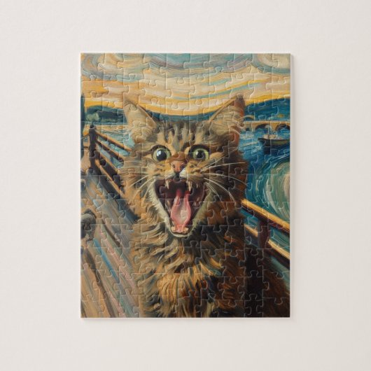 Screaming Kitty Fine Art Parodie Puzzle (Vertikal)